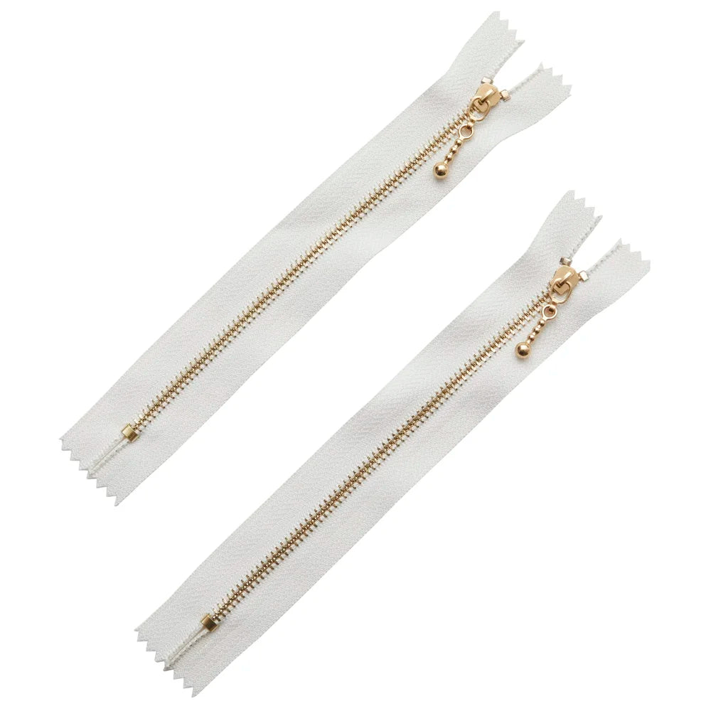6" Macaroon Zipper, White (2pcs)