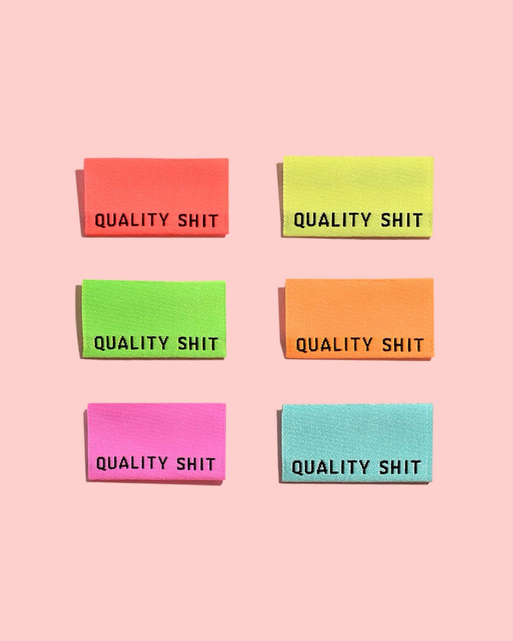 Quality Shit Woven Labels (Neon) | Case of 6 units Quality Shit Woven Labels (Neon) | Case of 6 units