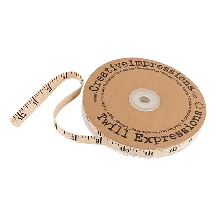 1/2 in Antique Ruler Twill Tape, Sold per Yard 1/2 in Antique Ruler Twill Tape, Sold per Yard