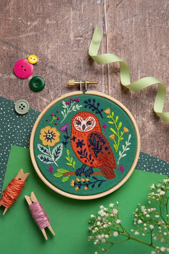 Folk Owl Mini Embroidery Kit by Hawthorn Handmade
