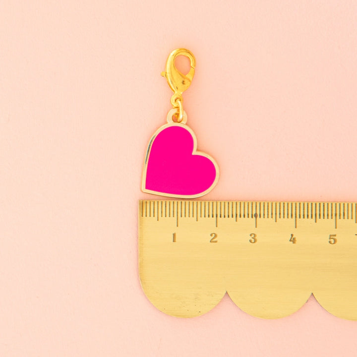 Pink Heart Removable Zipper Charm by Sarah Hearts