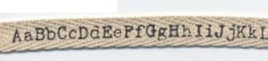 3/8" AaBbCcDdEeFfGg Twill, Sold per Yard 3/8" AaBbCcDdEeFfGg Twill, Sold per Yard