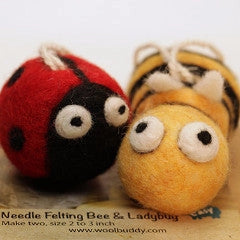 Bee and Ladybug Needle Felting Kit by Woolbuddy