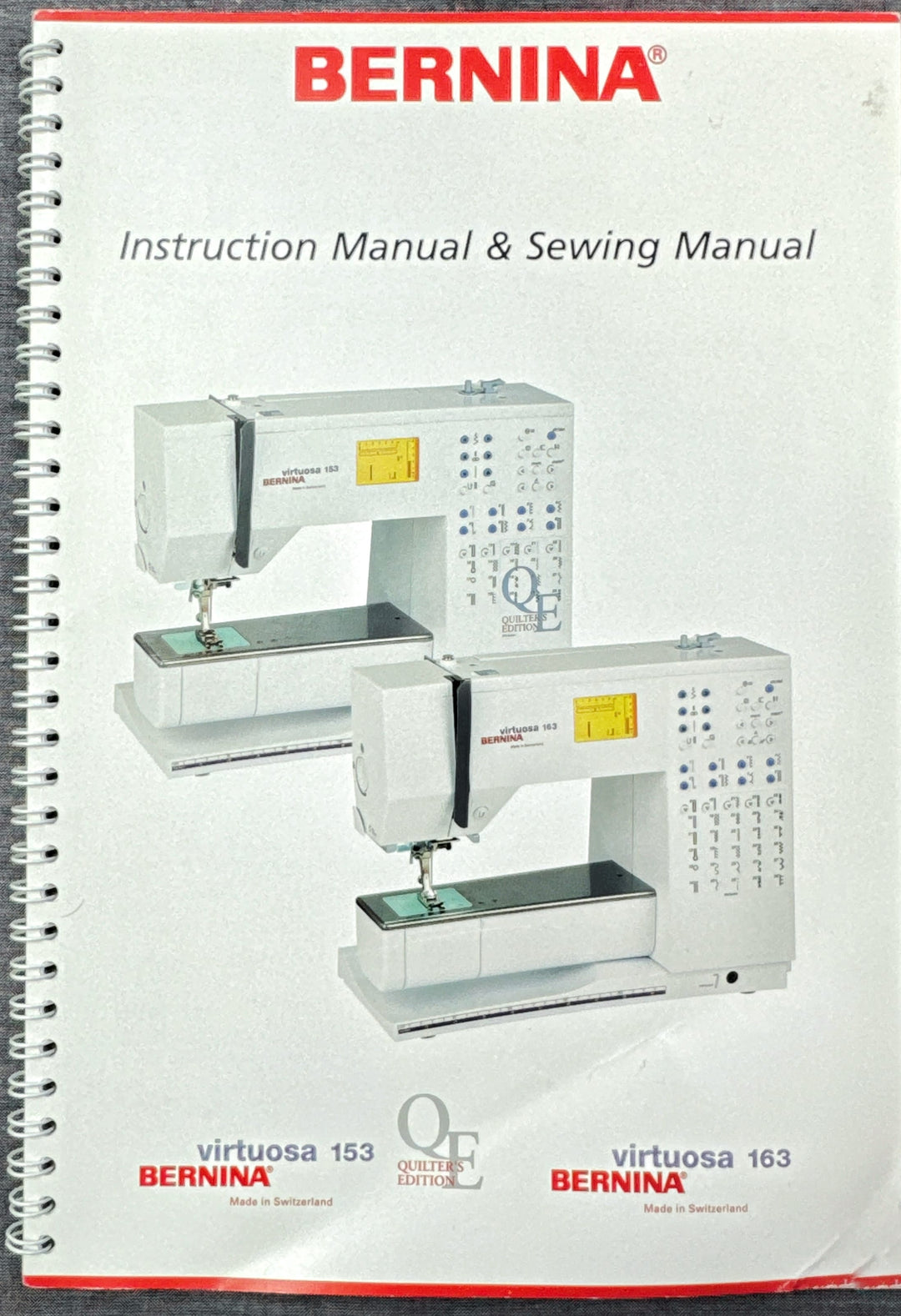 Previously Loved Original BERNINA Virtuosa 153/163 Manual