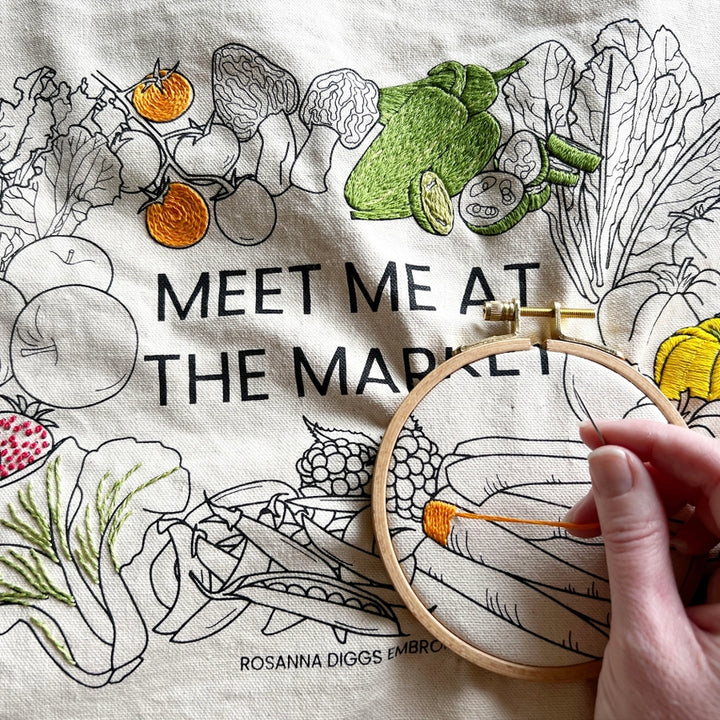 Meet Me at the Market Tote Bag Embroidery Kit