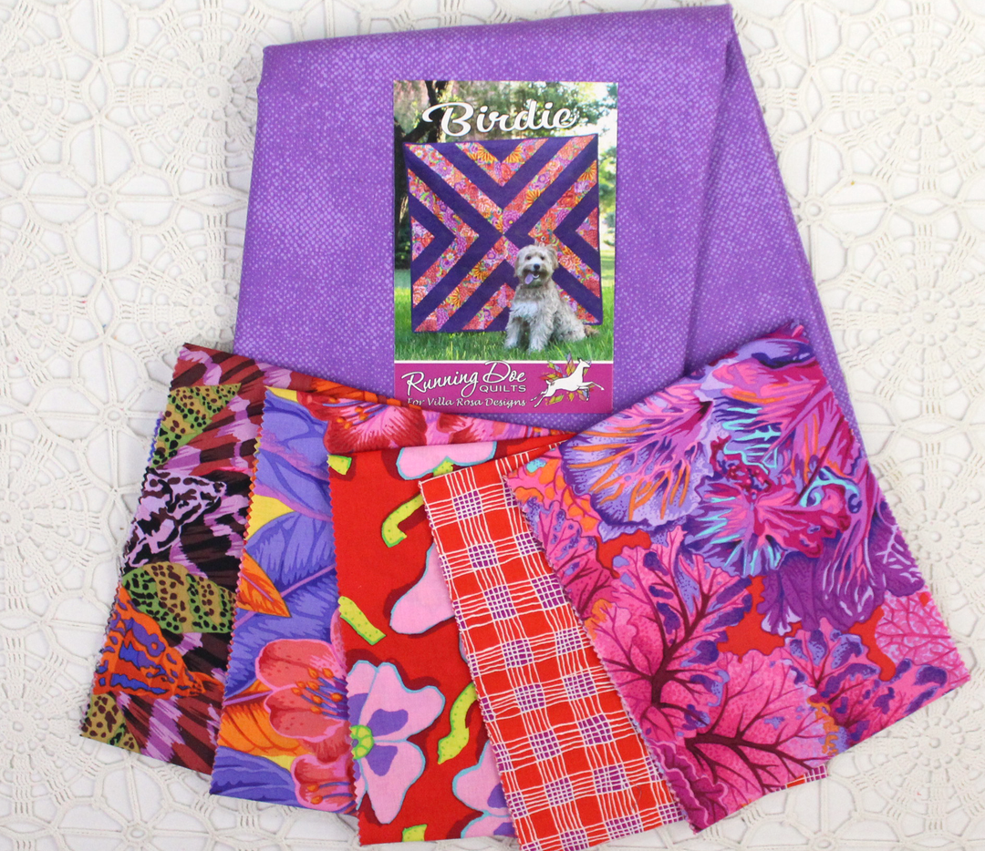 Birdie Kaffe Quilt Kit, Warm Purple