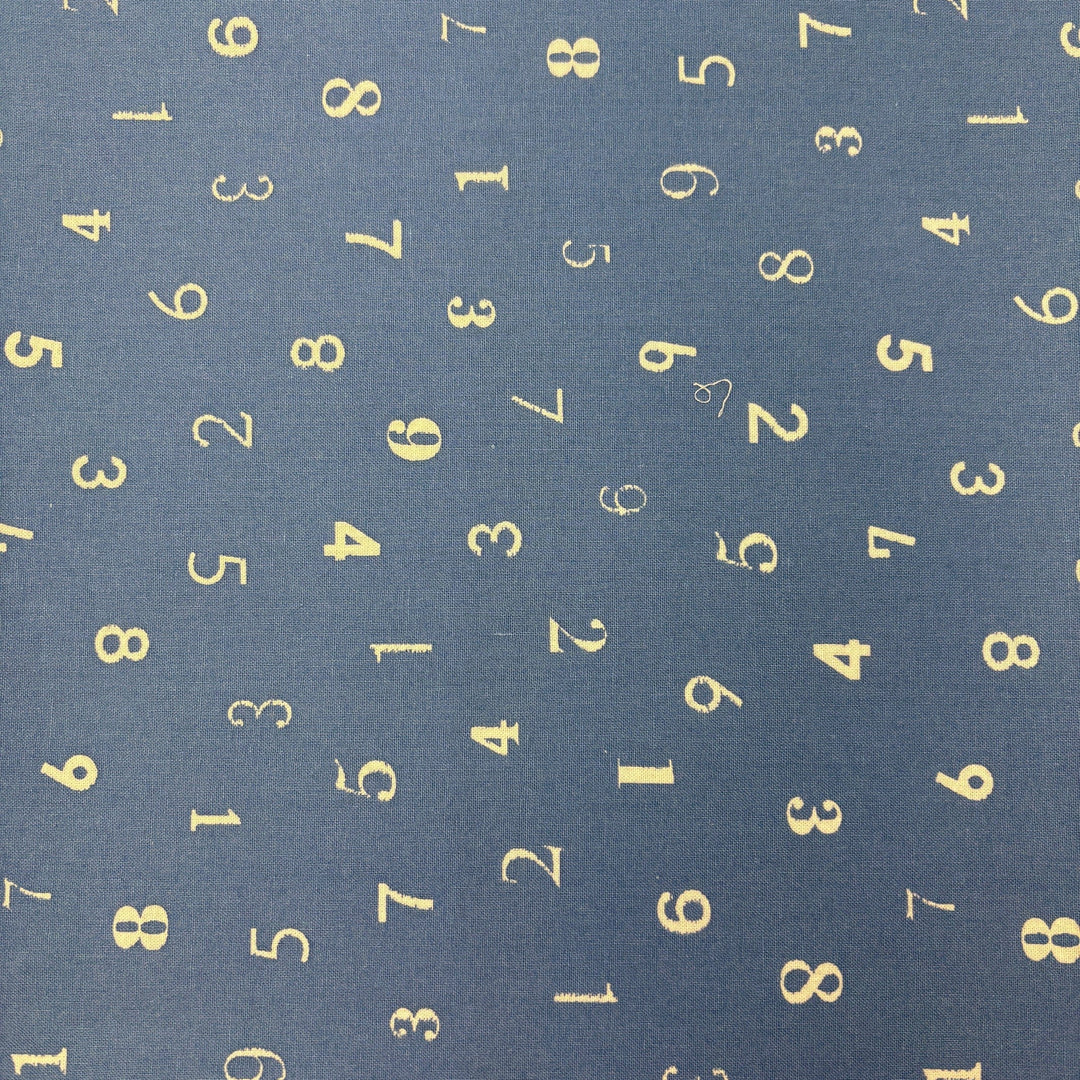 Imported Japanese Fabric - Numbers, Blue
