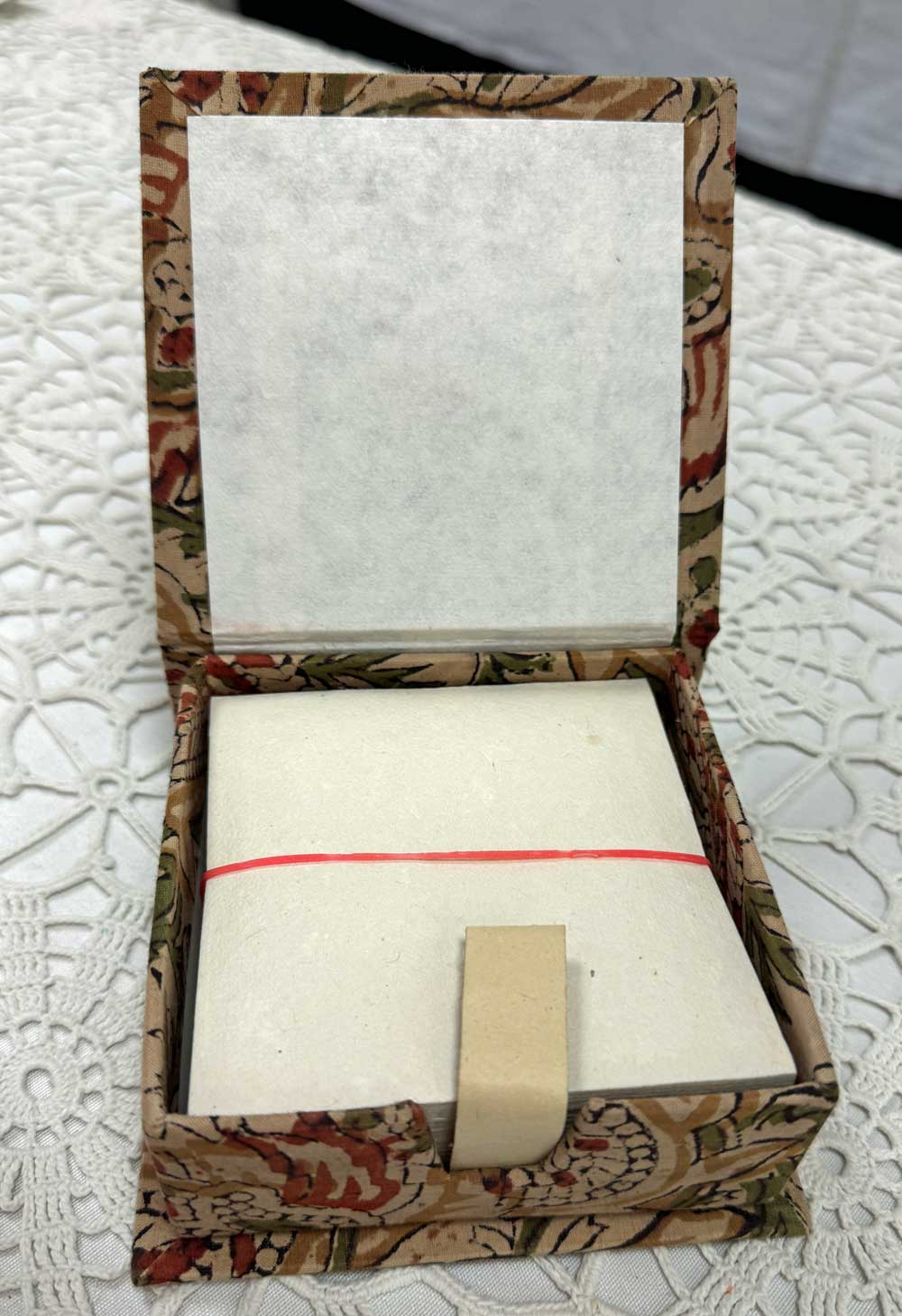 Handmade Block Printed Note Card Holder