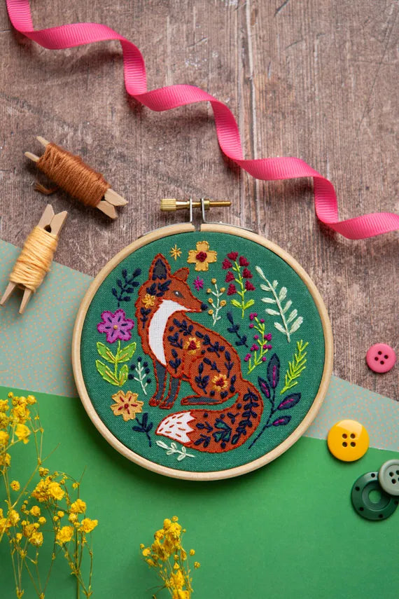 Folk Fox Mini Embroidery Kit by Hawthorn Handmade