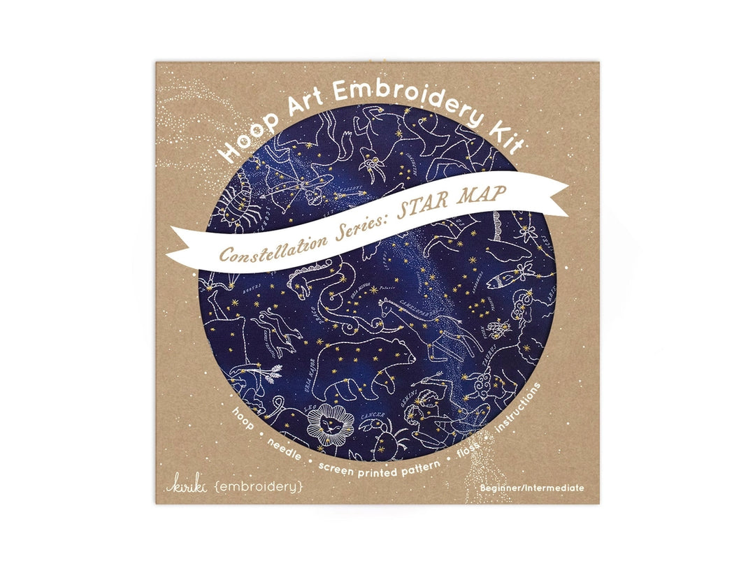 Star Map 11" Embroidery Hoop Kit