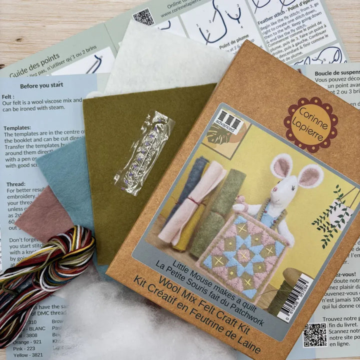 Little Mouse Makes a Quilt Felt Doll Mini Kit