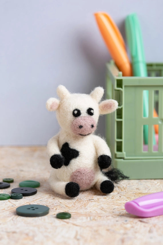 Cow Mini Needle Felting Kit by Hawthorn Handmade