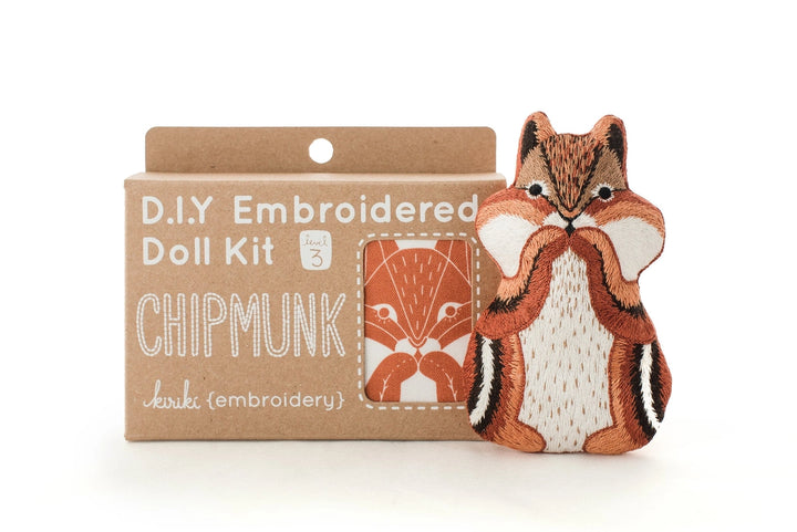 D.I.Y Embroidered Doll Kit - Chipmunk