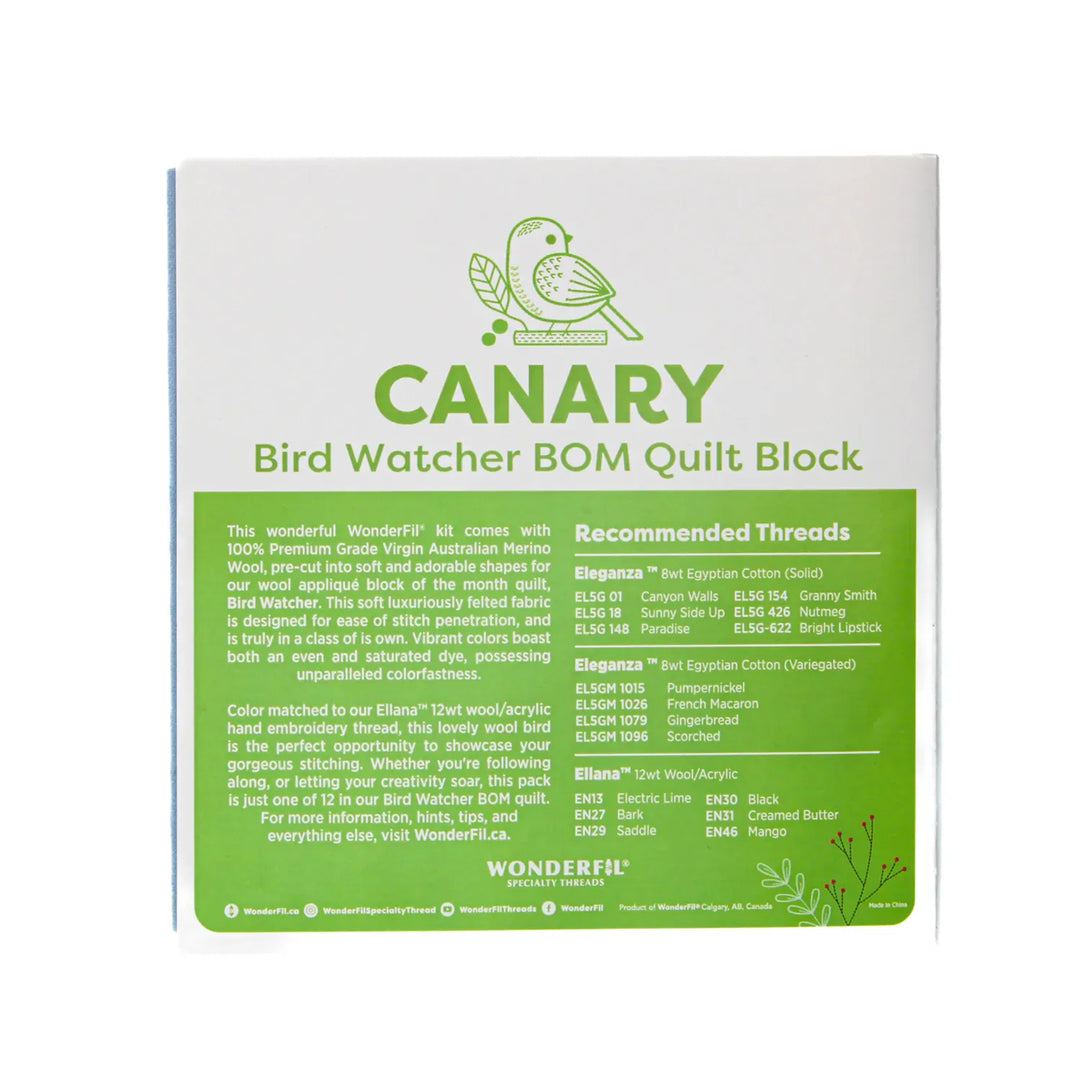 The Bird Watcher Pre-Cut Wool Block Kit, 12pcs