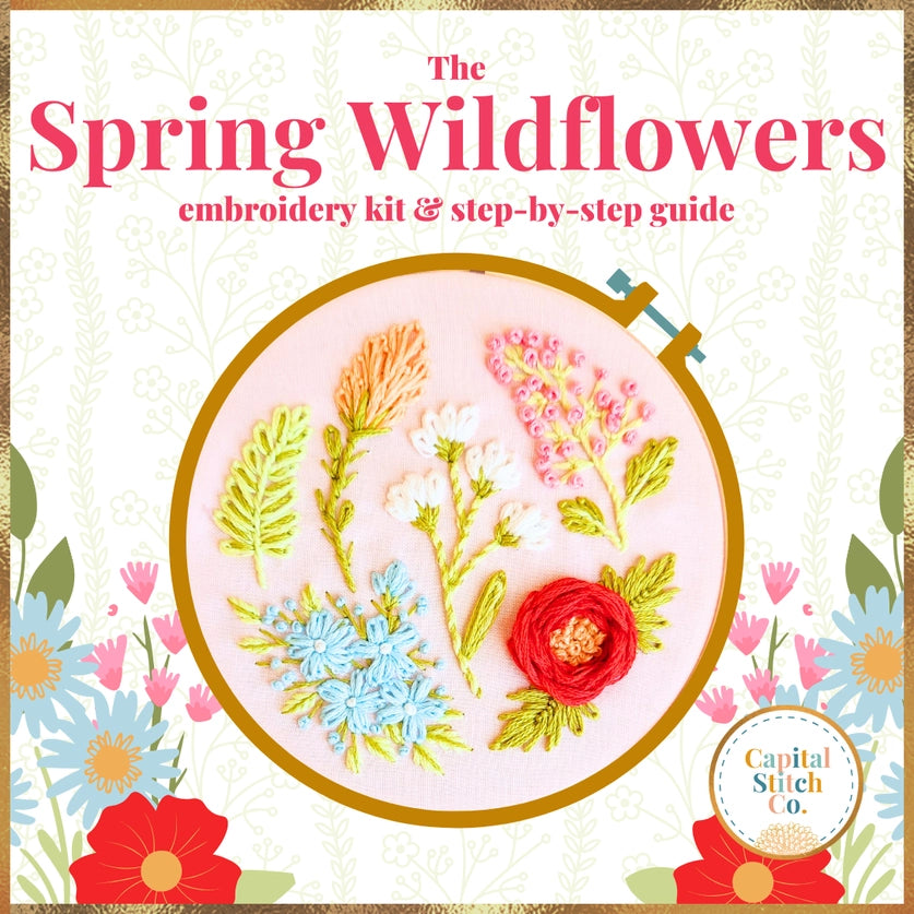 Spring Wildflowers Embroidery Kit