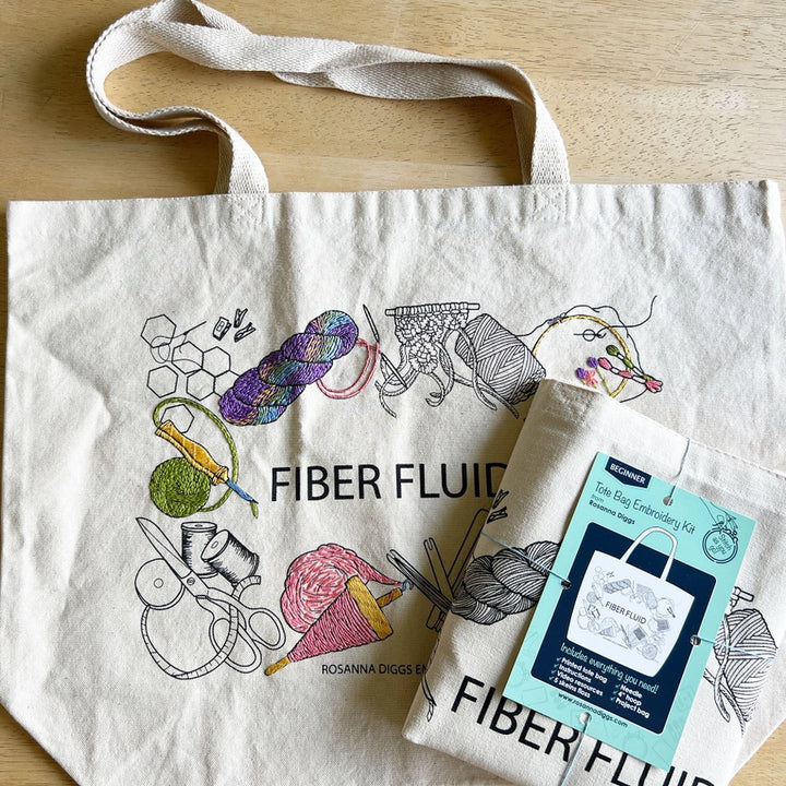 Fiber Fluid Tote Bag Embroidery Kit