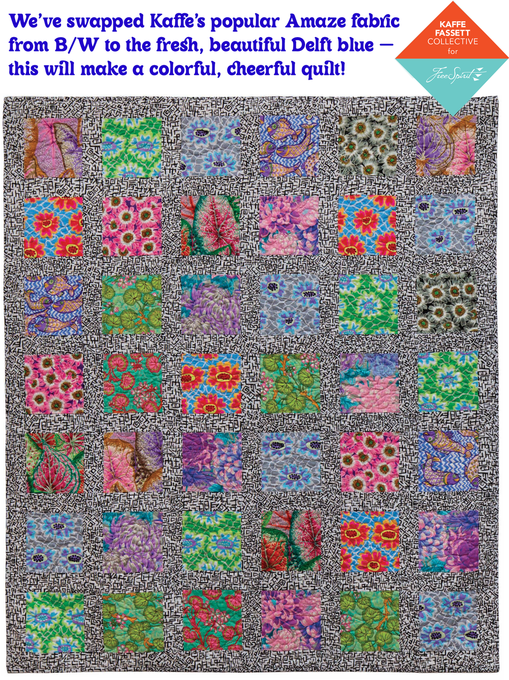 Cobweb Quilt Kit with Kaffe Fassett Collective Fabrics