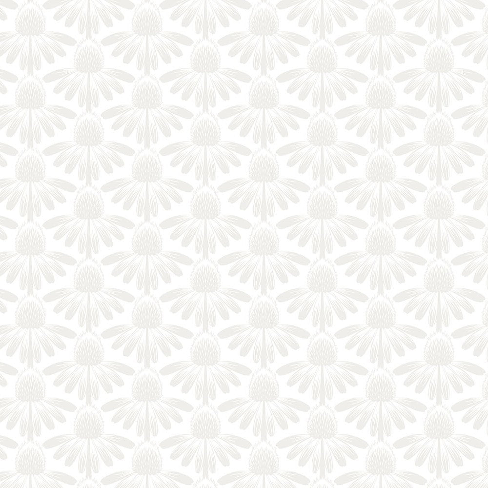 Soft coneflower pattern wallpaper