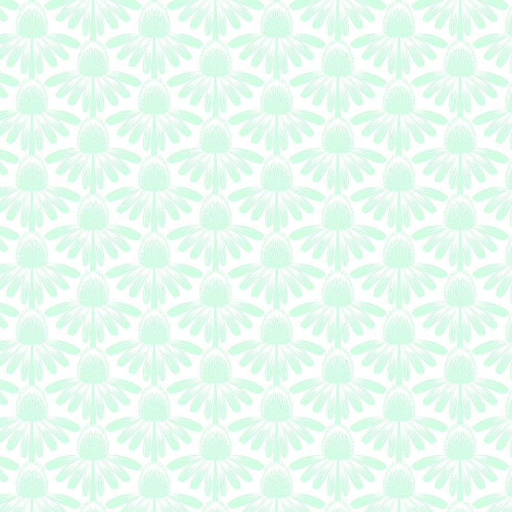 Soft coneflower pattern in light green