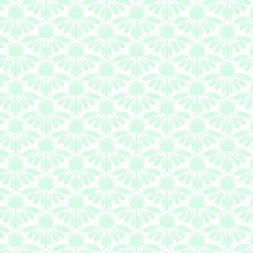 Soft coneflower pattern in light green