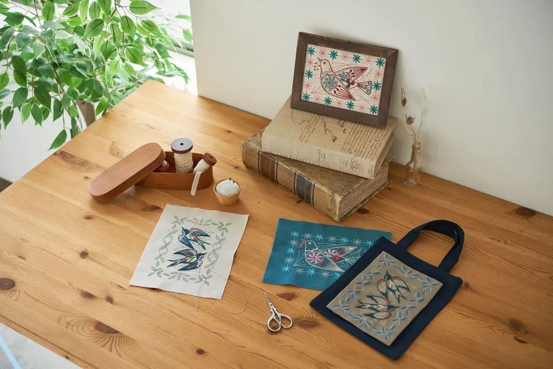 COSMO Swallow Garden Embroidery Kit by Alice Makabe