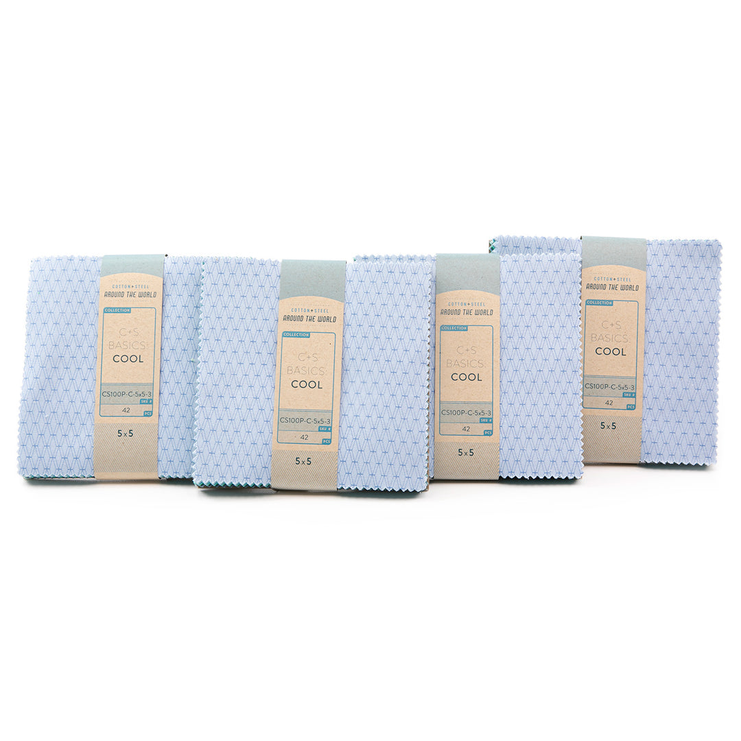 Cotton+Steel Basics 5x5 Fabric Square Pack COOL