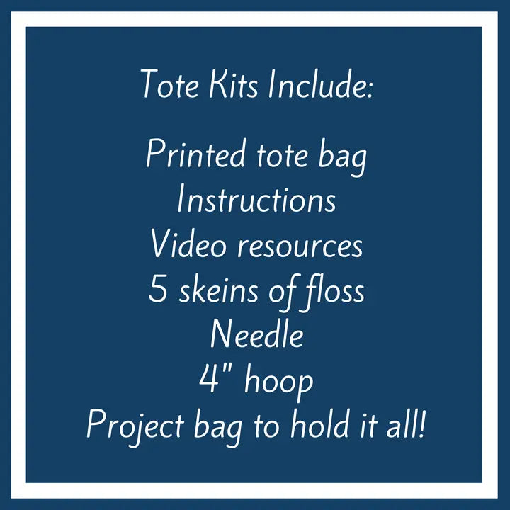 Book Dragon Tote Bag Embroidery Kit