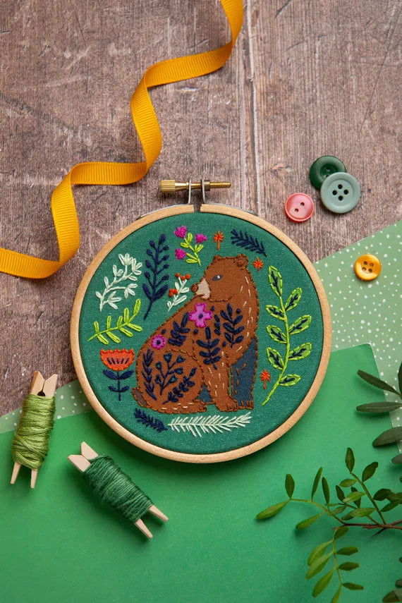 Folk Bear Mini Embroidery Kit by Hawthorn Handmade