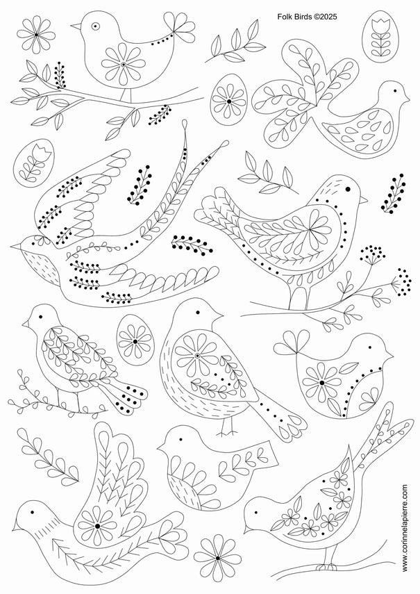 Stick and Stitch Embroidery: Folk Birds