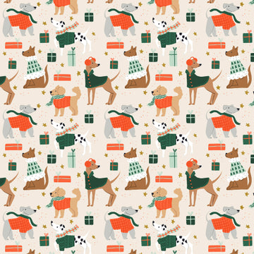 Dapper Dogs Cream Pattern