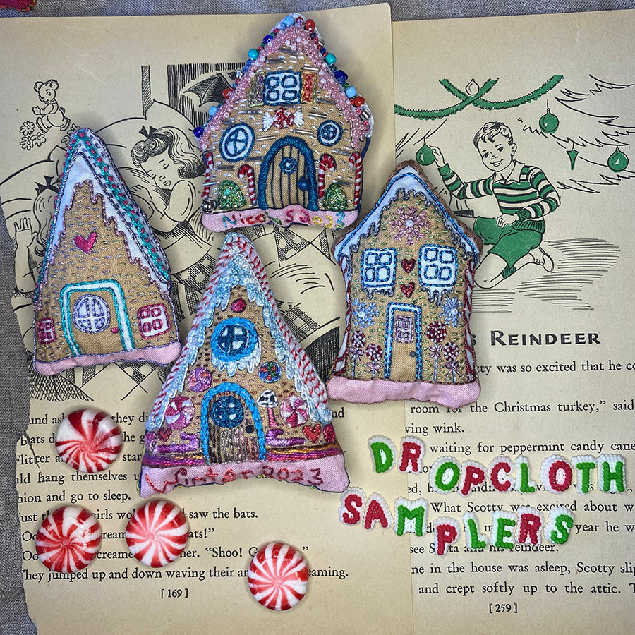 Gingerbread Houses Holiday Ornaments by Dropcloth Samplers