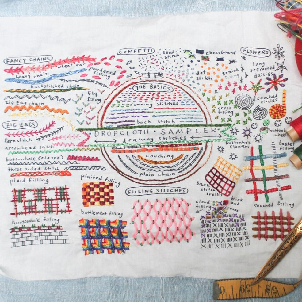 Drawing Stitches Sampler by Dropcloth Samplers