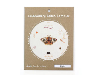 Embroidery Stitch Sampler - Moth Embroidery Stitch Sampler - Moth