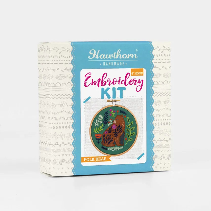 Folk Bear Mini Embroidery Kit by Hawthorn Handmade
