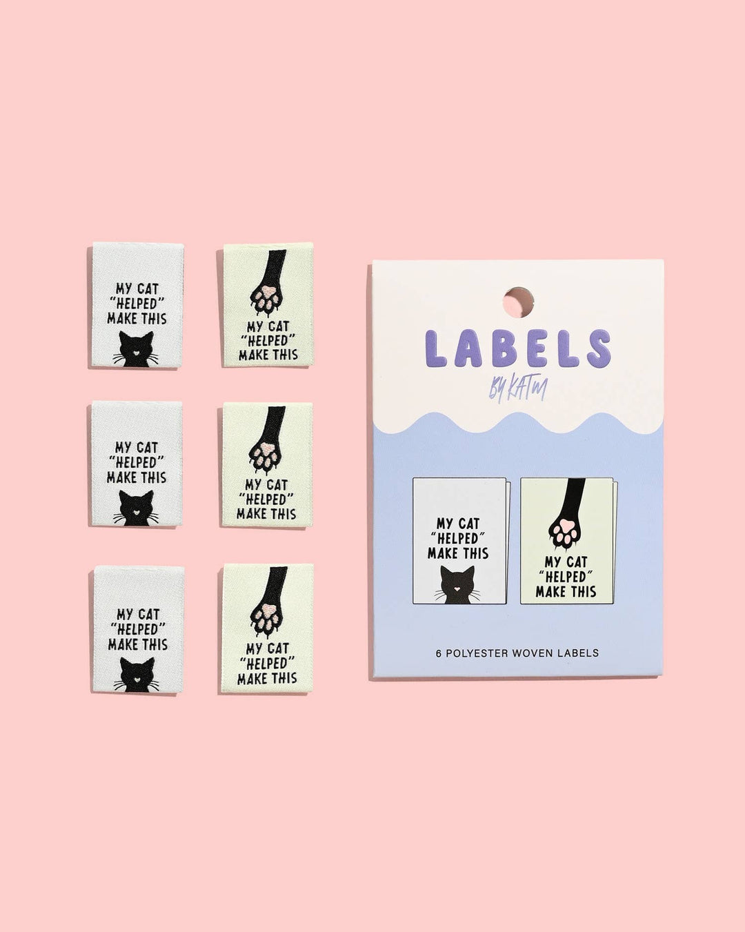 My Cat "Helped" Me Make This Woven Labels | Case of 6 units My Cat "Helped" Me Make This Woven Labels | Case of 6 units