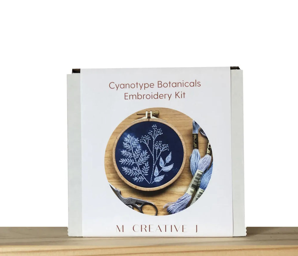 Cyanotype Botanicals - Botanical Embroidery Kit For Beginners Cyanotype Botanicals - Botanical Embroidery Kit For Beginners
