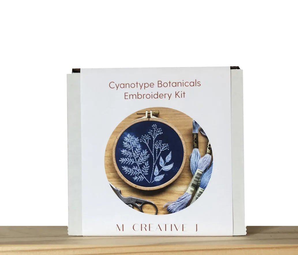 Cyanotype Botanicals - Botanical Embroidery Kit For Beginners Cyanotype Botanicals - Botanical Embroidery Kit For Beginners