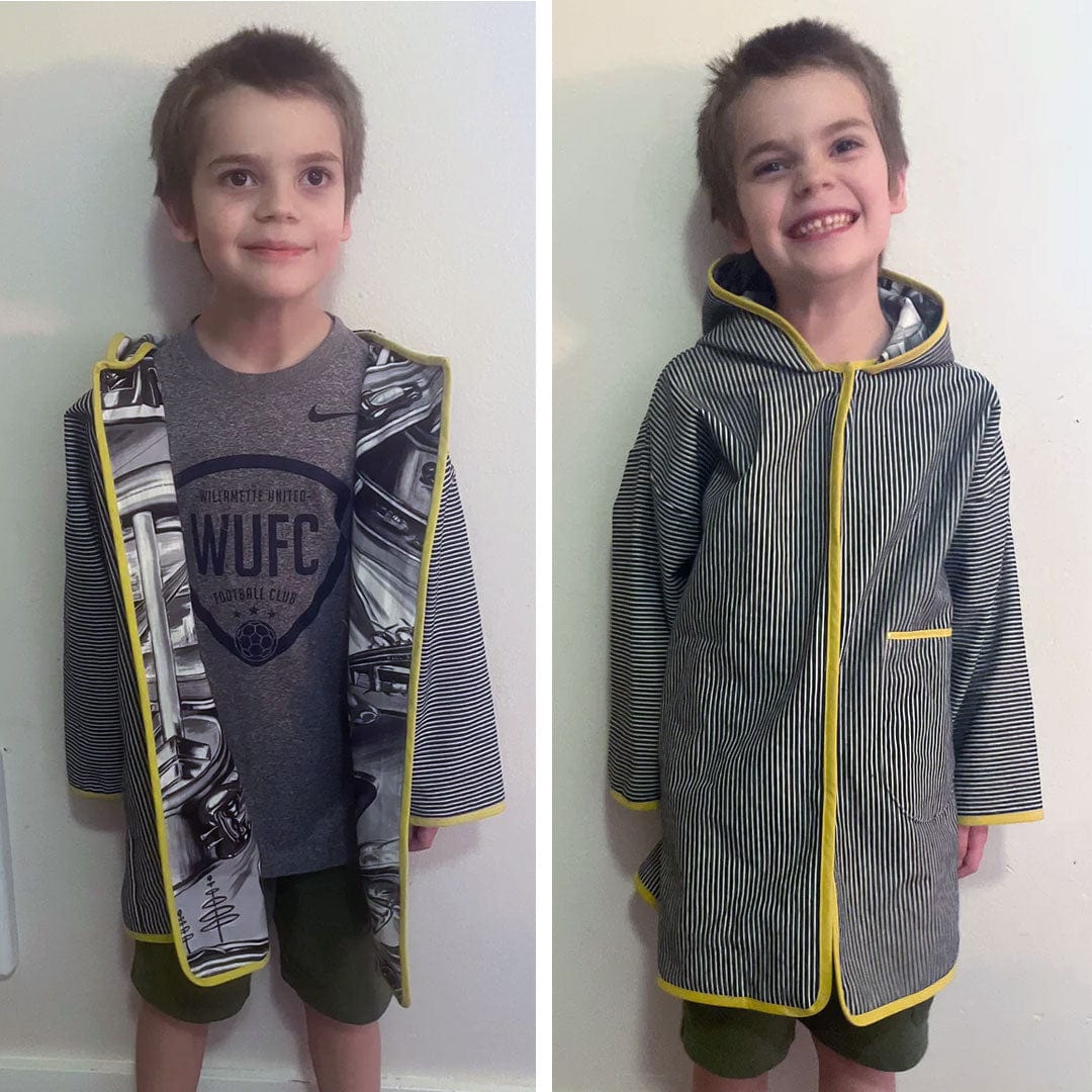 Boy in elemental kids raincoat