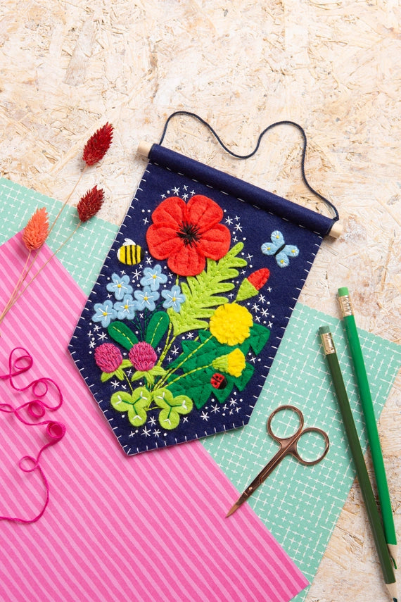 Wildflower Pennant Felt Craft Kit by Hawthorn Handmade