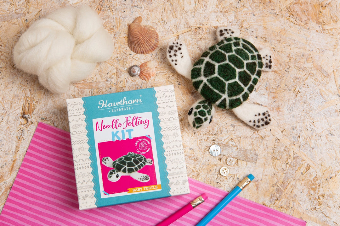 Baby Sea Turtle Mini Needle Felting Kit by Hawthorn Handmade
