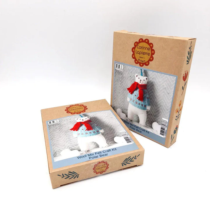 Two boxes with polar bear craft kits.