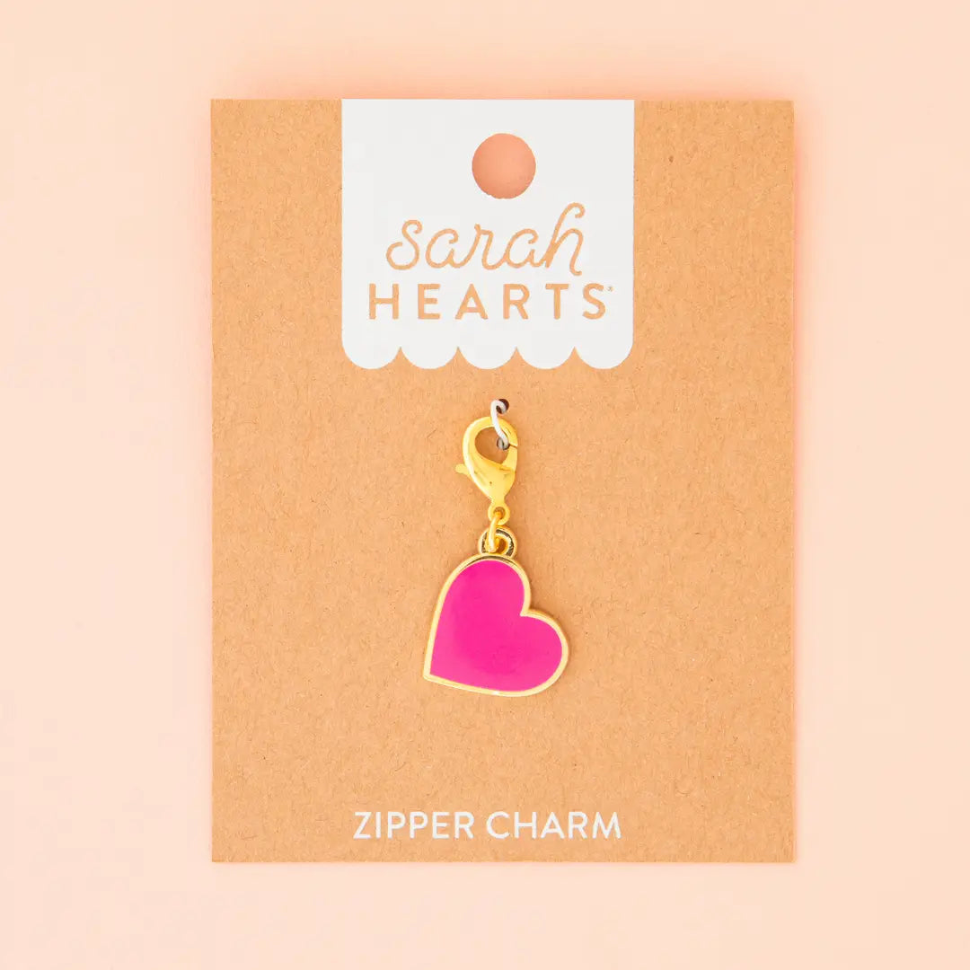 Pink Heart Removable Zipper Charm by Sarah Hearts