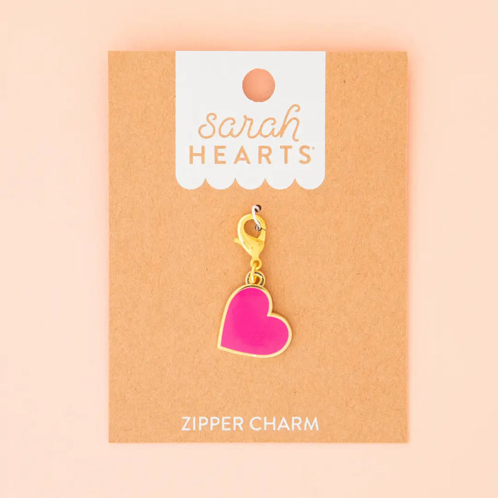 Pink Heart Removable Zipper Charm by Sarah Hearts