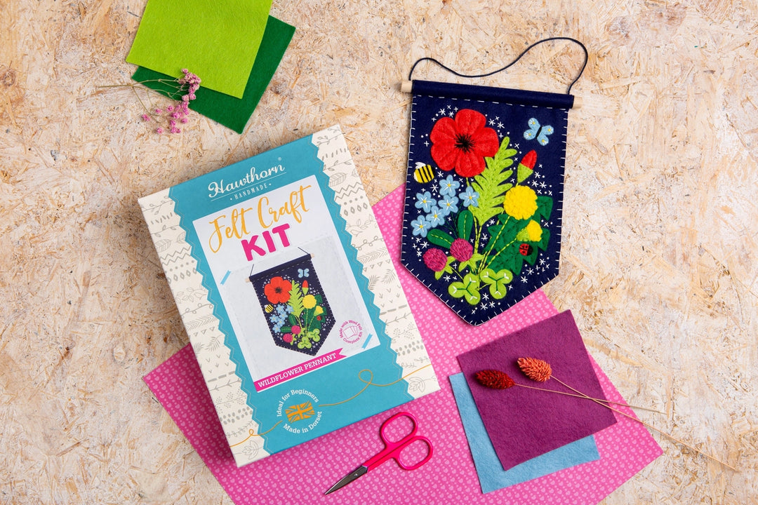 Wildflower Pennant Felt Craft Kit by Hawthorn Handmade
