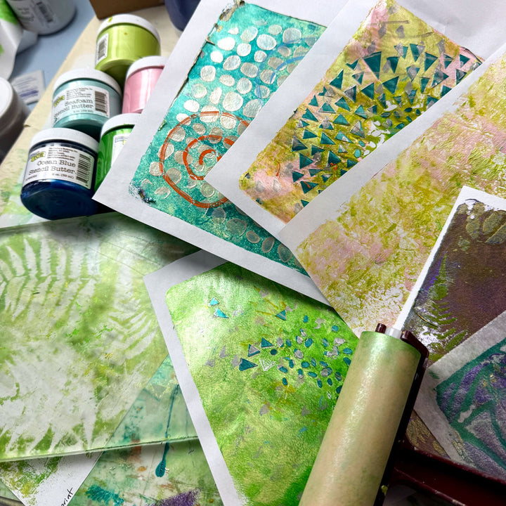 April 17: Creative Minds Summit – Gel Plate Magic Using Stencil Butters with Jaime Echt