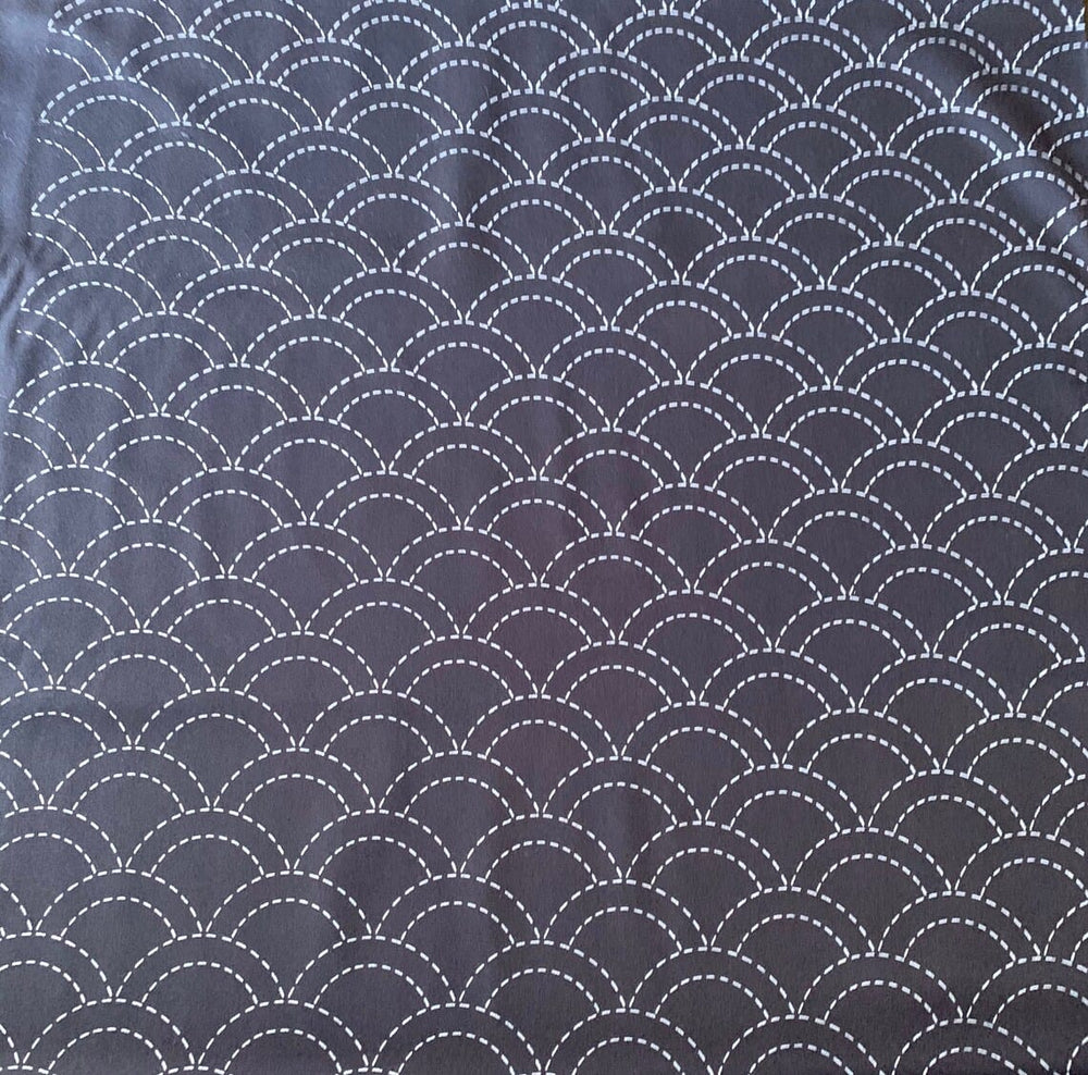 Seigaiha Navy Sashiko Fabric 47" Wide SOLD BY 1/2 YARD Seigaiha Navy Sashiko Fabric 47" Wide SOLD BY 1/2 YARD