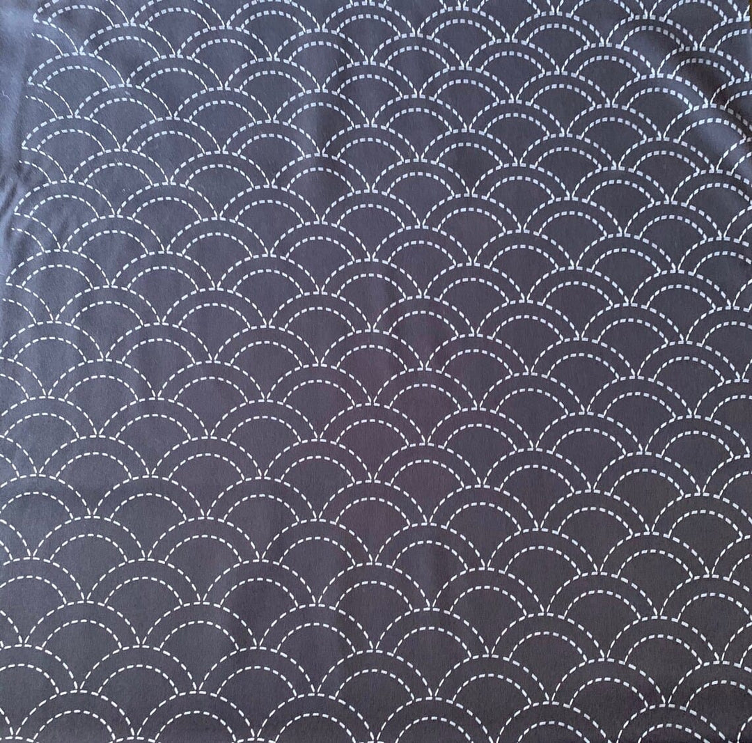 Seigaiha Navy Sashiko Fabric 47" Wide SOLD BY 1/2 YARD Seigaiha Navy Sashiko Fabric 47" Wide SOLD BY 1/2 YARD