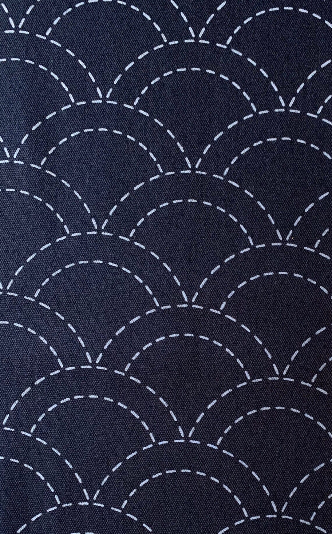 Seigaiha Navy Sashiko Fabric 47" Wide SOLD BY 1/2 YARD Seigaiha Navy Sashiko Fabric 47" Wide SOLD BY 1/2 YARD