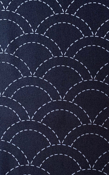 Seigaiha Navy Sashiko Fabric 47" Wide SOLD BY 1/2 YARD Seigaiha Navy Sashiko Fabric 47" Wide SOLD BY 1/2 YARD
