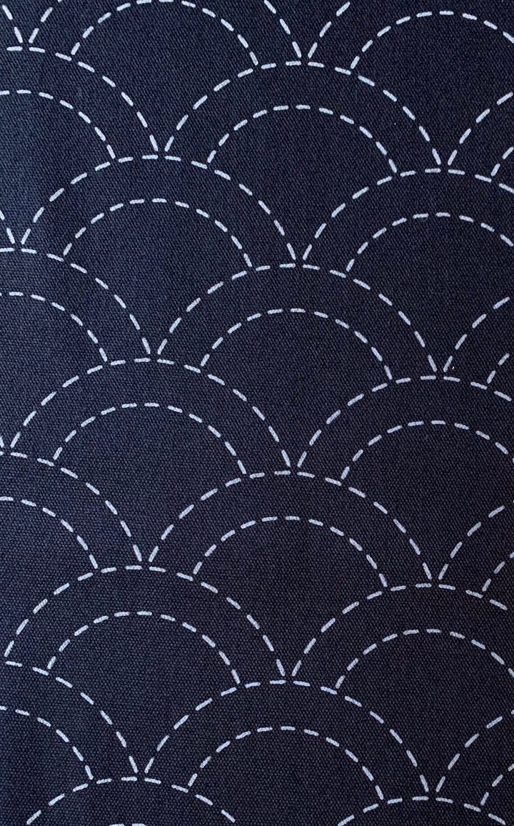 Seigaiha Navy Sashiko Fabric 47" Wide SOLD BY 1/2 YARD Seigaiha Navy Sashiko Fabric 47" Wide SOLD BY 1/2 YARD